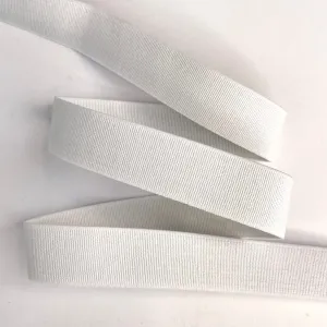 25mm White High Density Non Roll Elastic