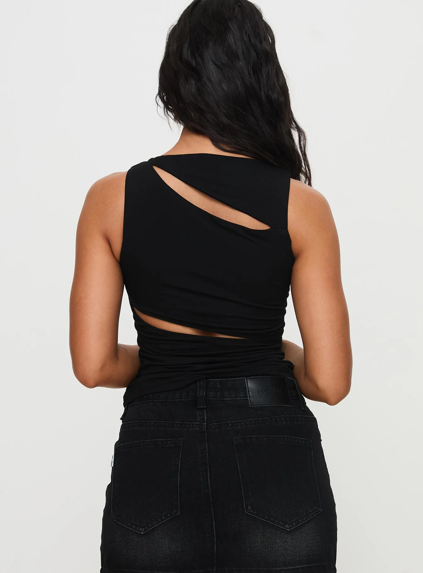 Ablaze Cut Out Top Black