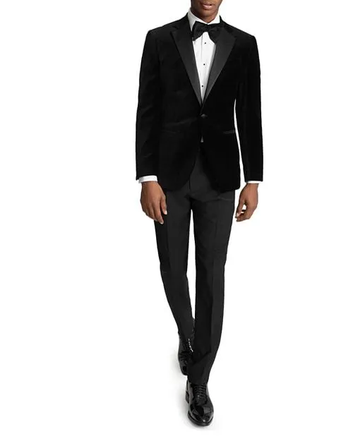 Ace REISS Velvet Tuxedo Jacket, Black