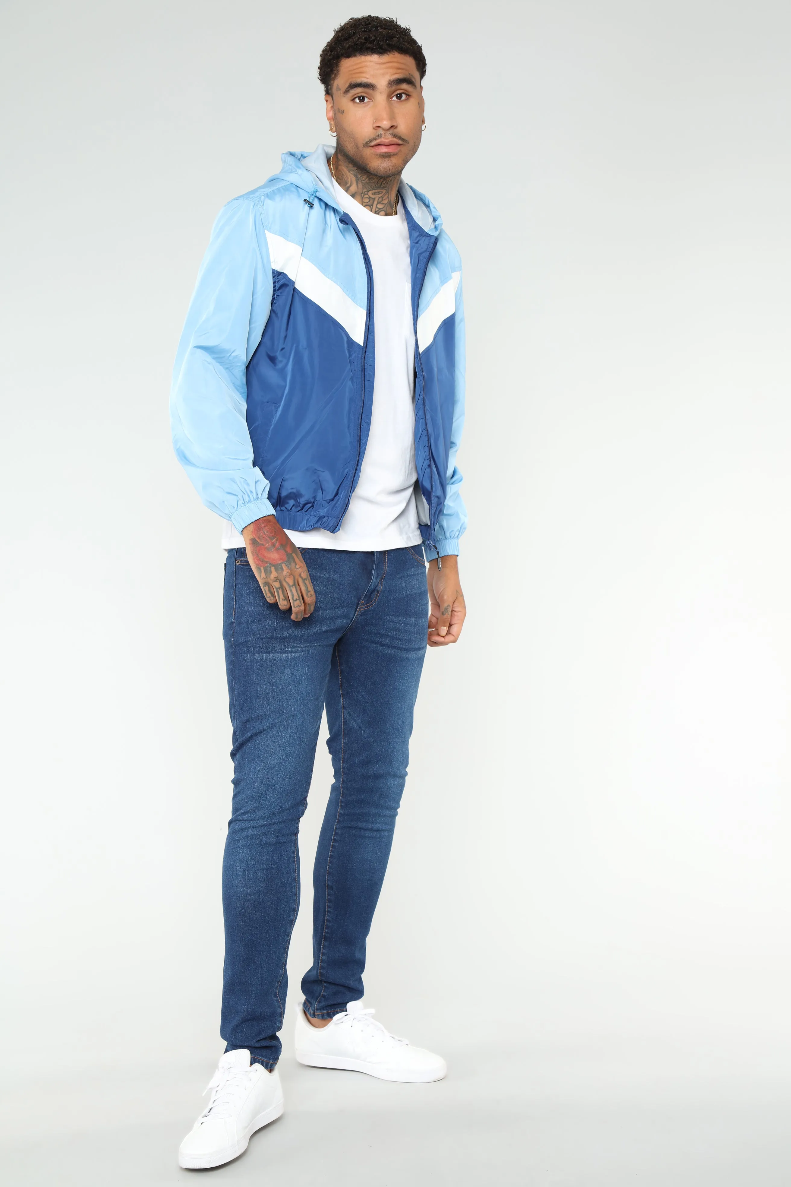 Al Windbreaker Jacket - Blue/combo