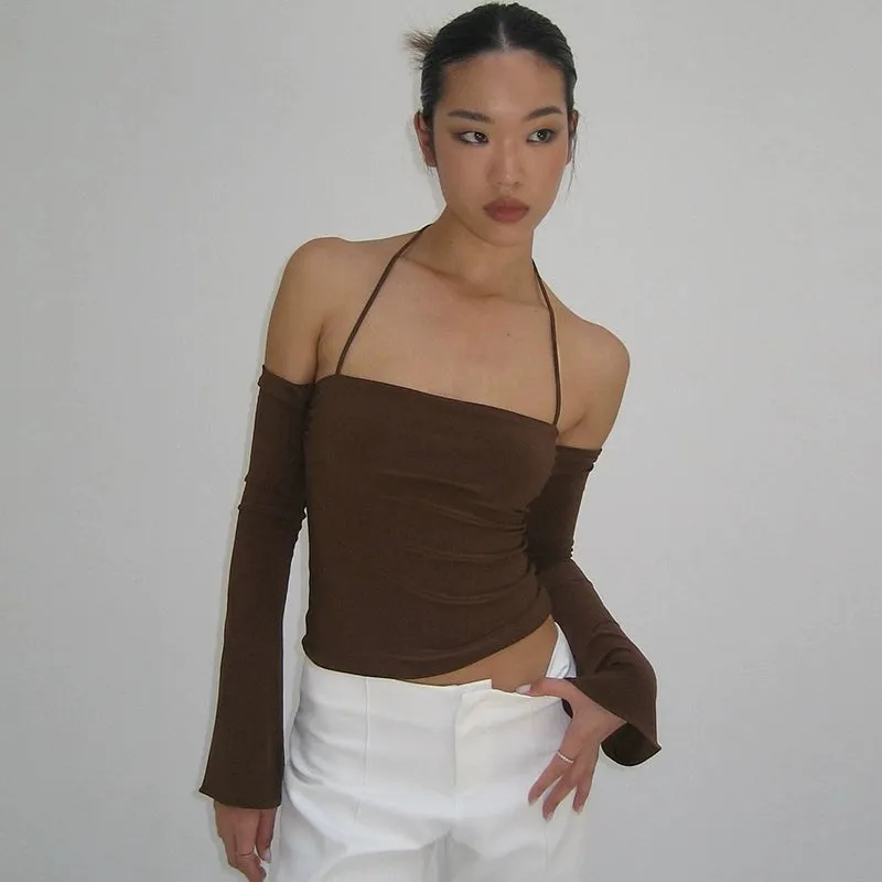 Aliyanna Halter Off-Shoulder Top