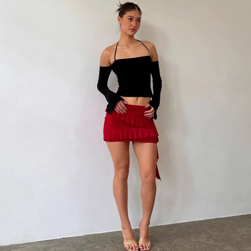 Aliyanna Halter Off-Shoulder Top