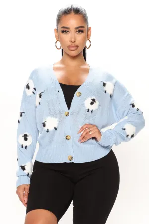 Always Counting Sheep Cardigan - Blue/combo