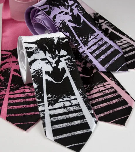 Angry Laser Kitten Silk Necktie