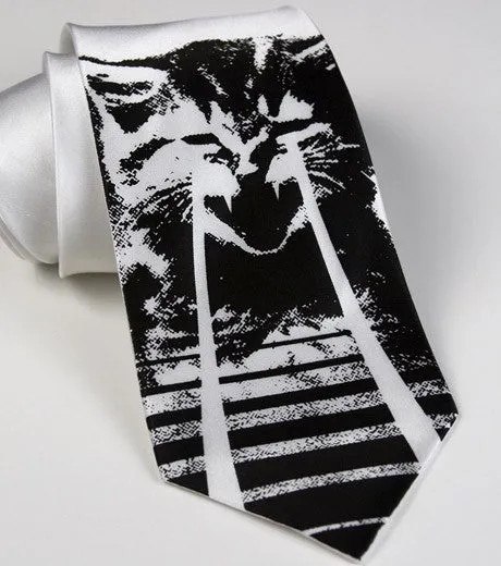 Angry Laser Kitten Silk Necktie