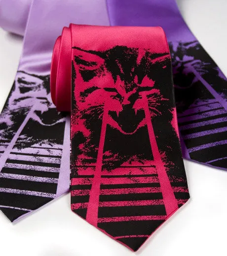 Angry Laser Kitten Silk Necktie