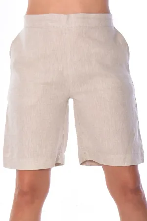 Azucar Ladies Flat Front Linen Shorts w/Pockets - LLWH2075