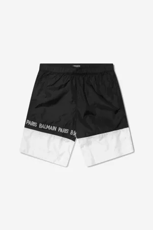 Balmain Boys Colourblock Logo Swim Shorts