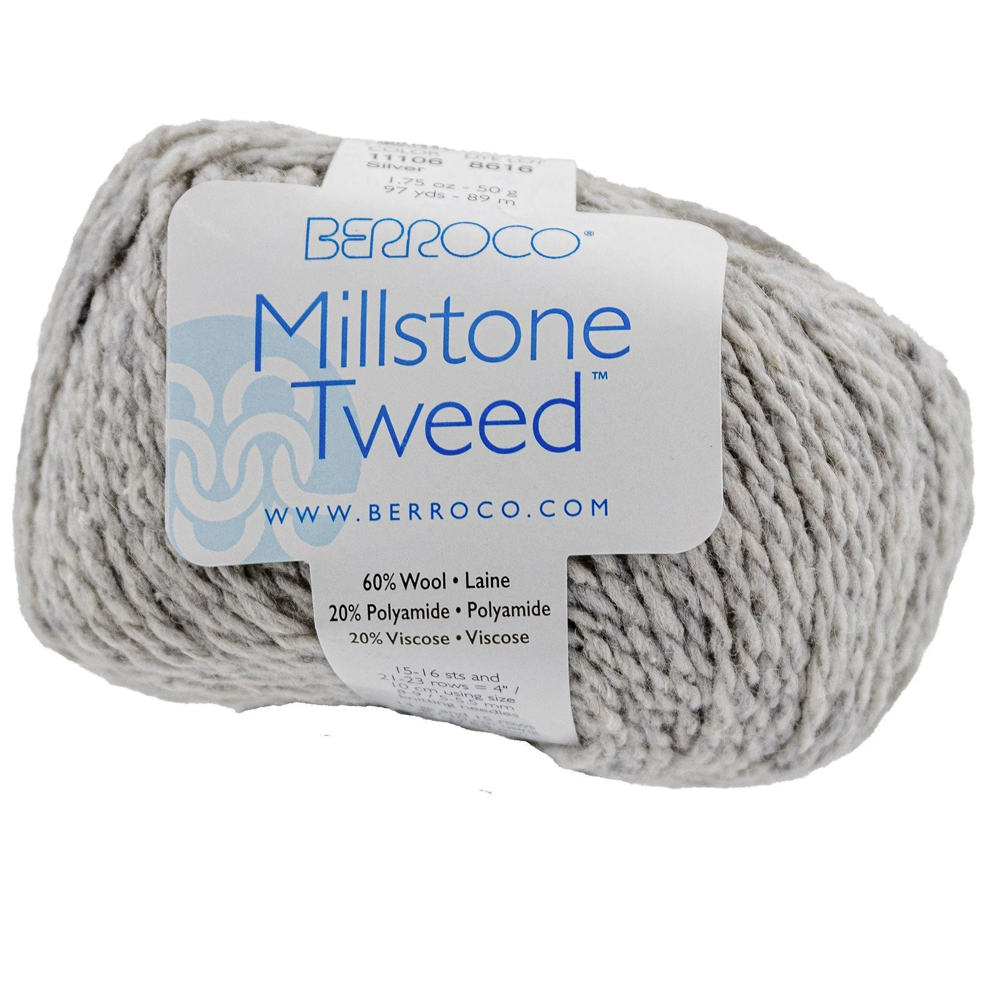 Berroco Millstone Tweed Yarn - 11106 Silver