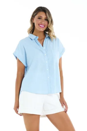 Betty Basics Robin Shirt in Powder Blue