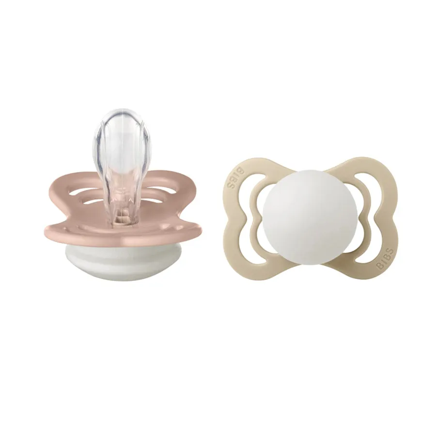 Bibs Supreme S1 Silicone Pack of 2 (Blush Glow/Vanilla Glow)