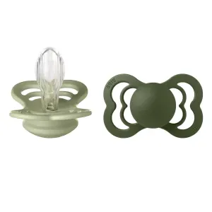 Bibs Supreme S2 Silicone Pacifier - Pack of 2 (Sage/Hunter Green)