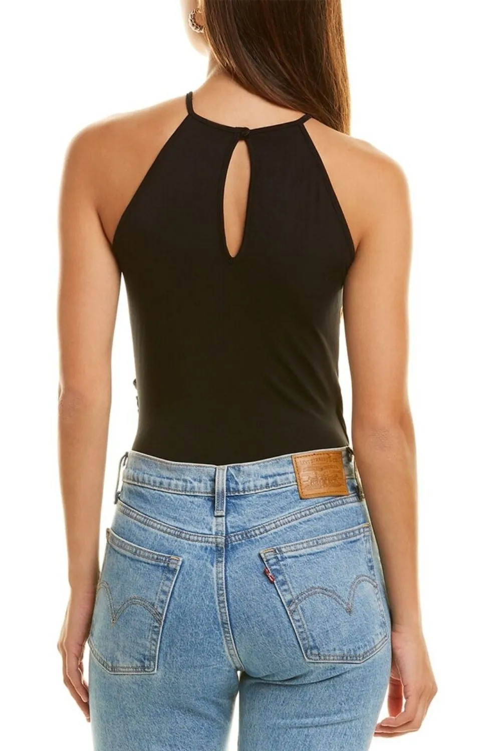 Black Twisted Halter Neckline Top