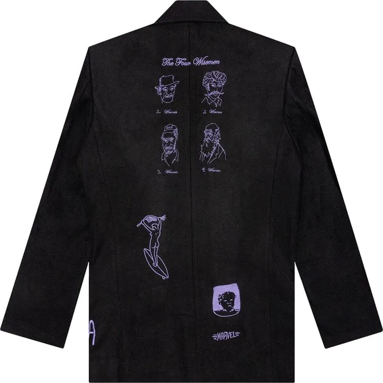 Blazer KidSuper Embroidery Suit Blazer 'Black', black