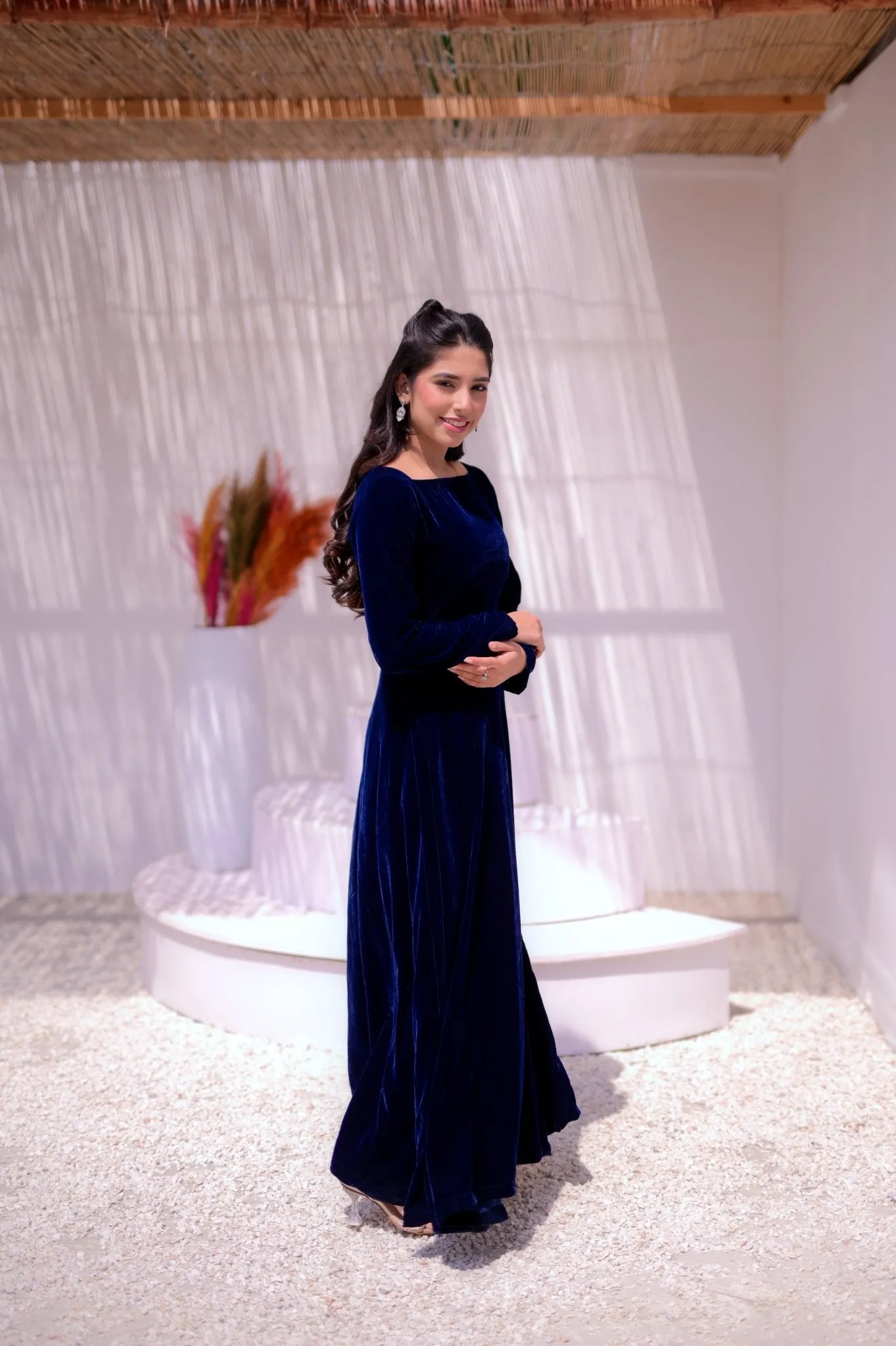 Blue Velvet Maxi Dress