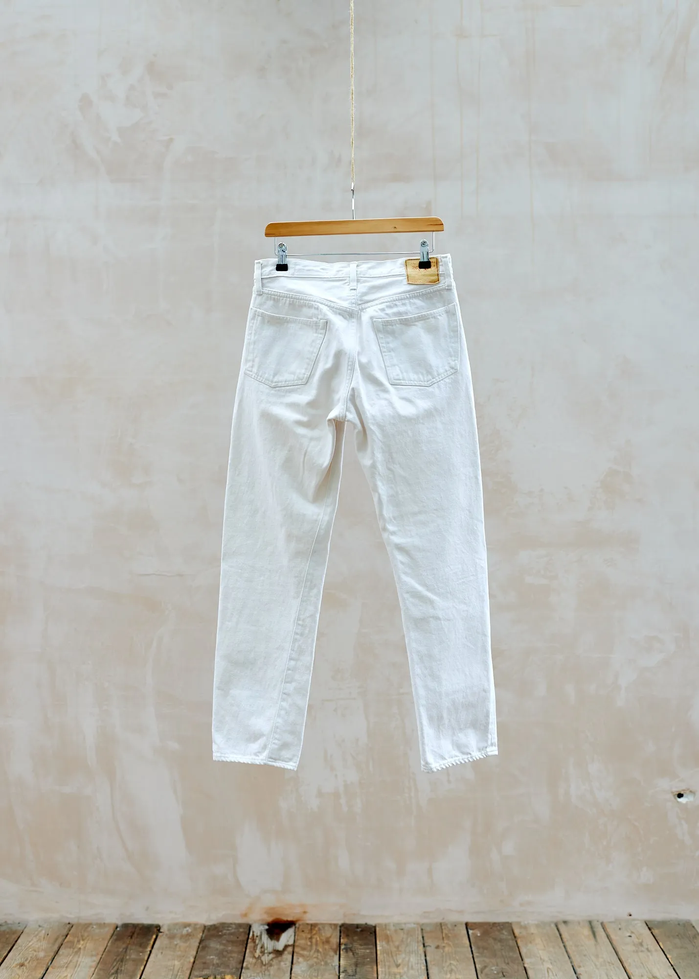 Boncoura Off-White Japanese Selvedge Denim Slim Jeans/ 30/32