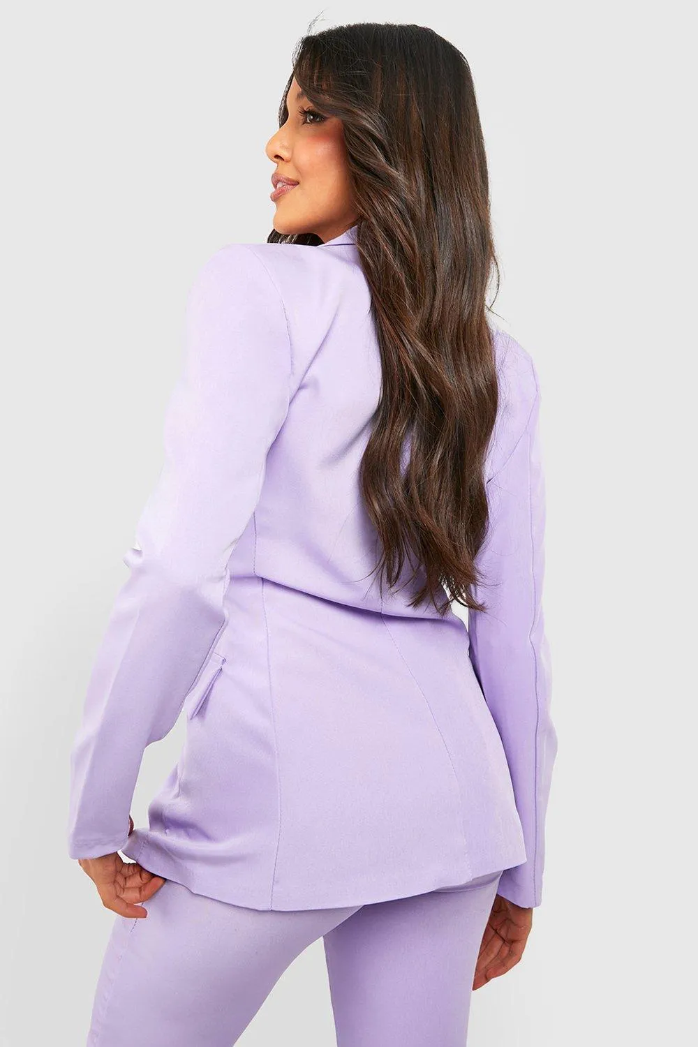 Boohoo Slimmed Dip Jacket, Lilac