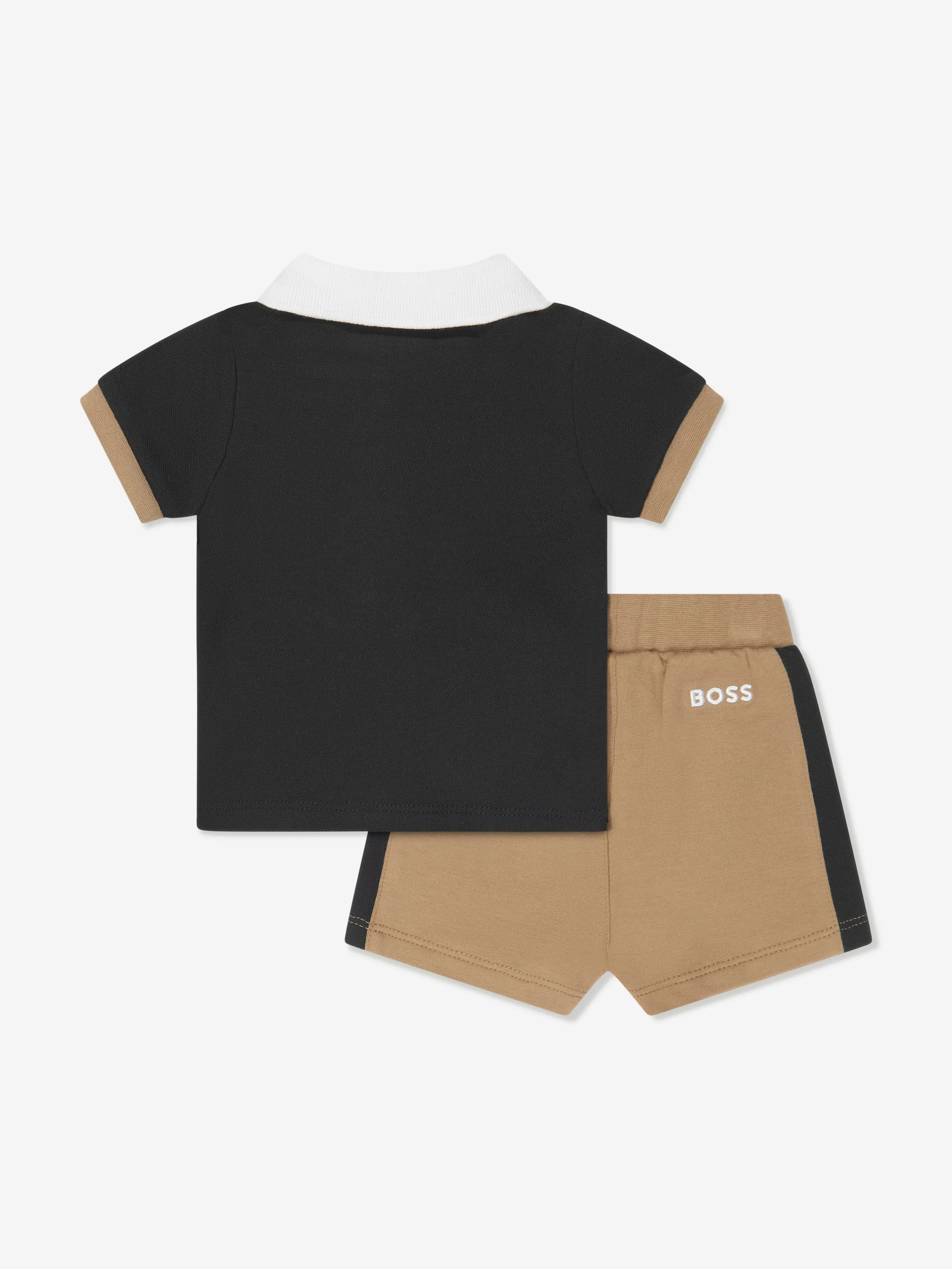 BOSS Baby Boys Polo Shirt And Shorts Set in Black