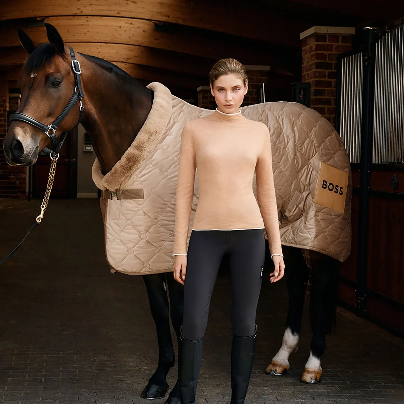 BOSS Equestrian Velvet Show Rug - Camel