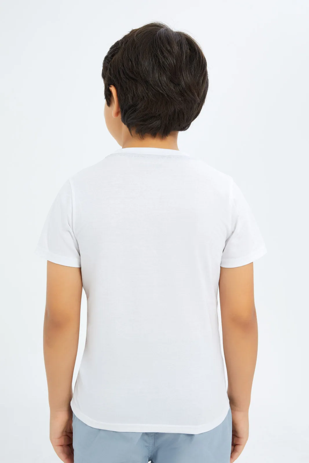 Boys White Game On Embellished T-Shirt