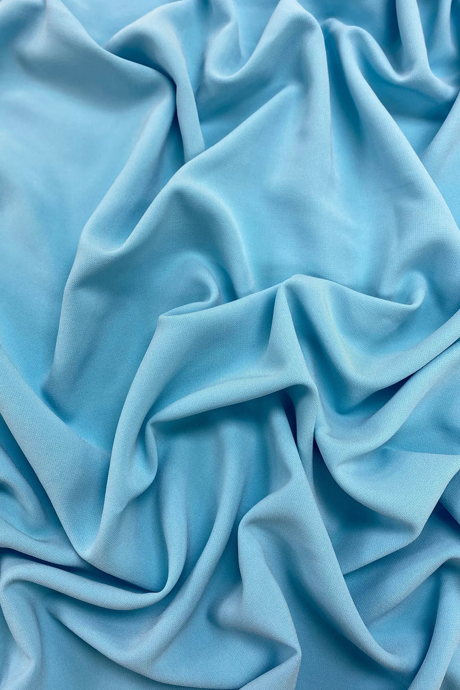 Bright Blue Triacetate Heavy Matte Crepe