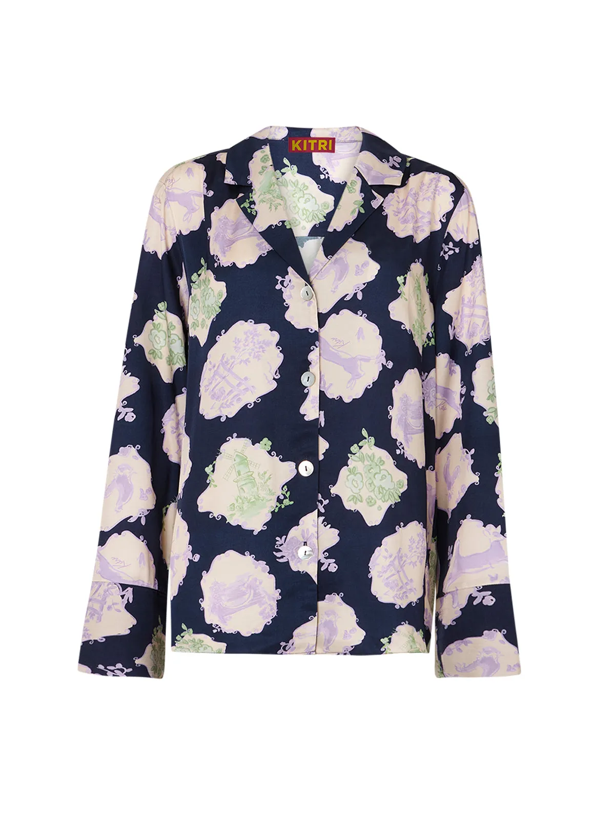 Cady Navy Pasture Print Shirt