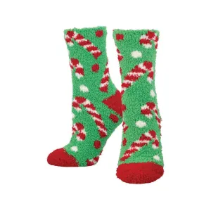 Candy Canes Warm And Cozy Socks - Womens