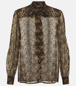 Carina blouse with snake print Nili Lotan, beige