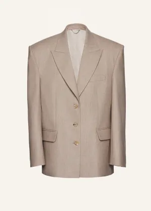 Cashmere classic oversized blazer in taupe