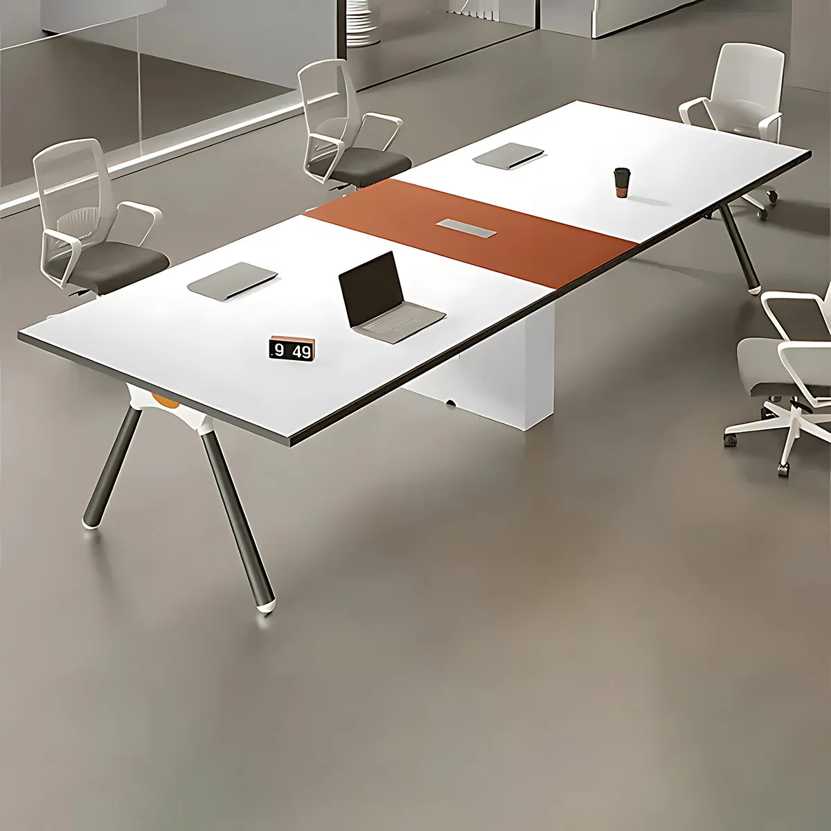 Compact and Stylish Modern White Conference Table