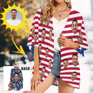 Couple Hawaiian Shirt Cover Up Set American Flag Hawaiian Shirt&Cover Up