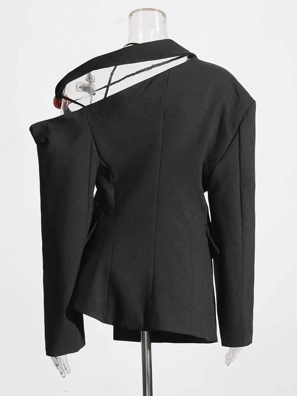 Danica Off Shoulder Asymmetrical Blazer