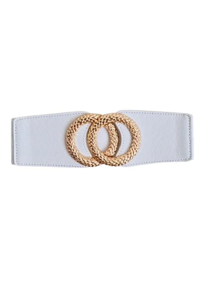 Elastic Belt Stretchy Belt Waist Belt with Metal Buckle for Women