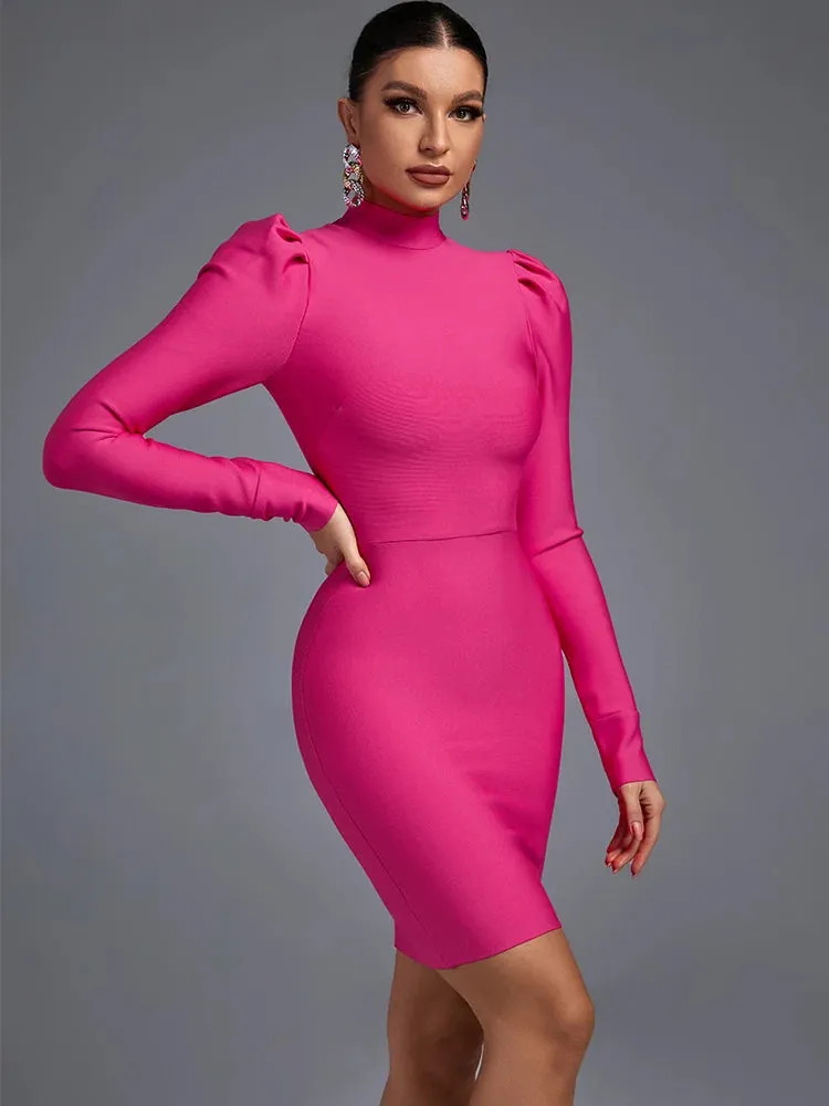 Elegant Bandage Long Sleeve Dress