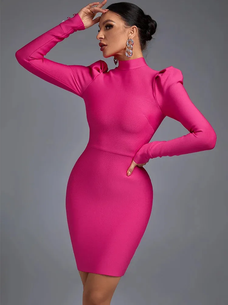 Elegant Bandage Long Sleeve Dress