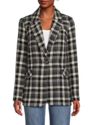 Elie Tahari Wool Blend Blazer in Black White