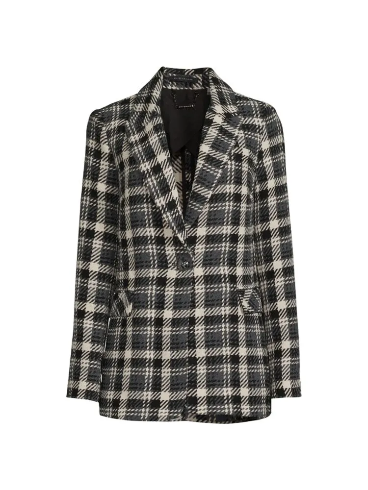 Elie Tahari Wool Blend Blazer in Black White