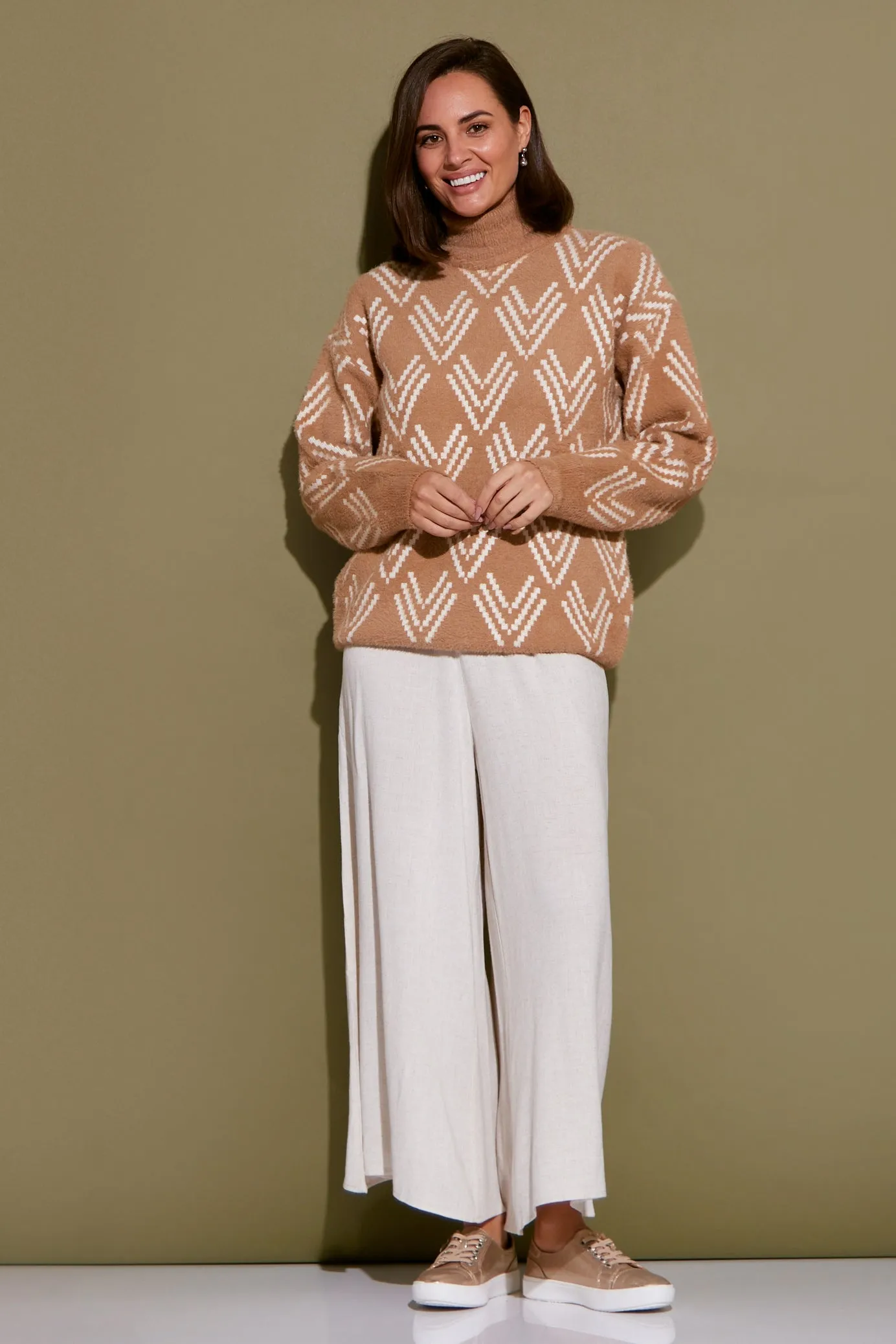 Elizabeth Wide Leg Pants - Flax