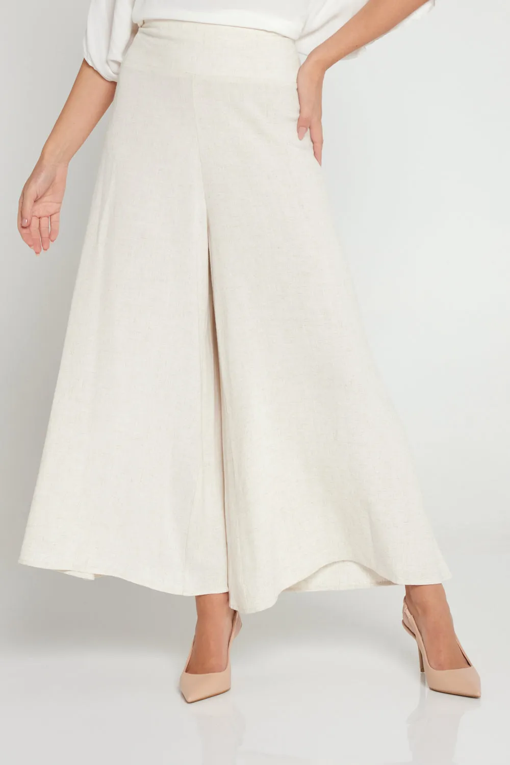 Elizabeth Wide Leg Pants - Flax