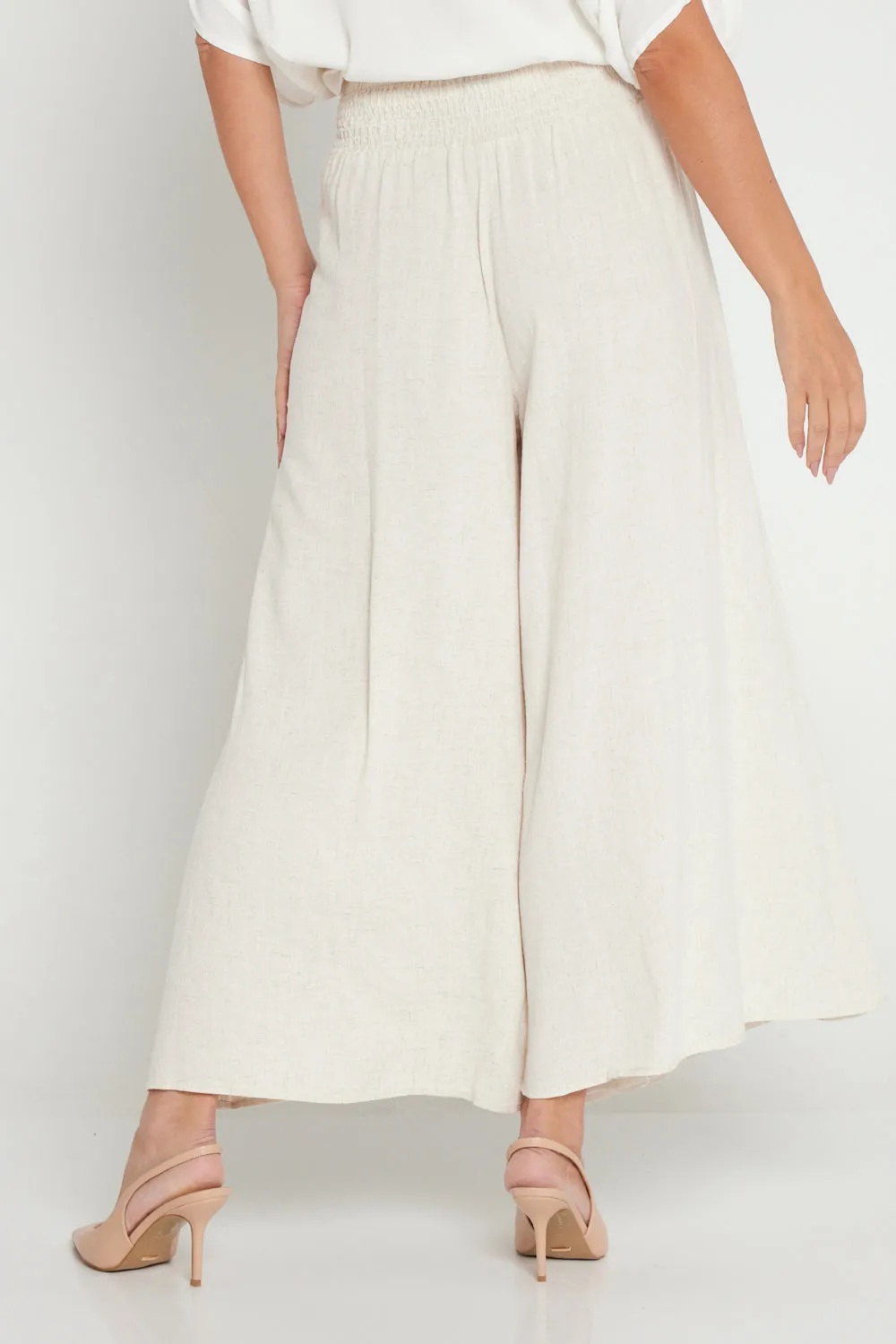 Elizabeth Wide Leg Pants - Flax