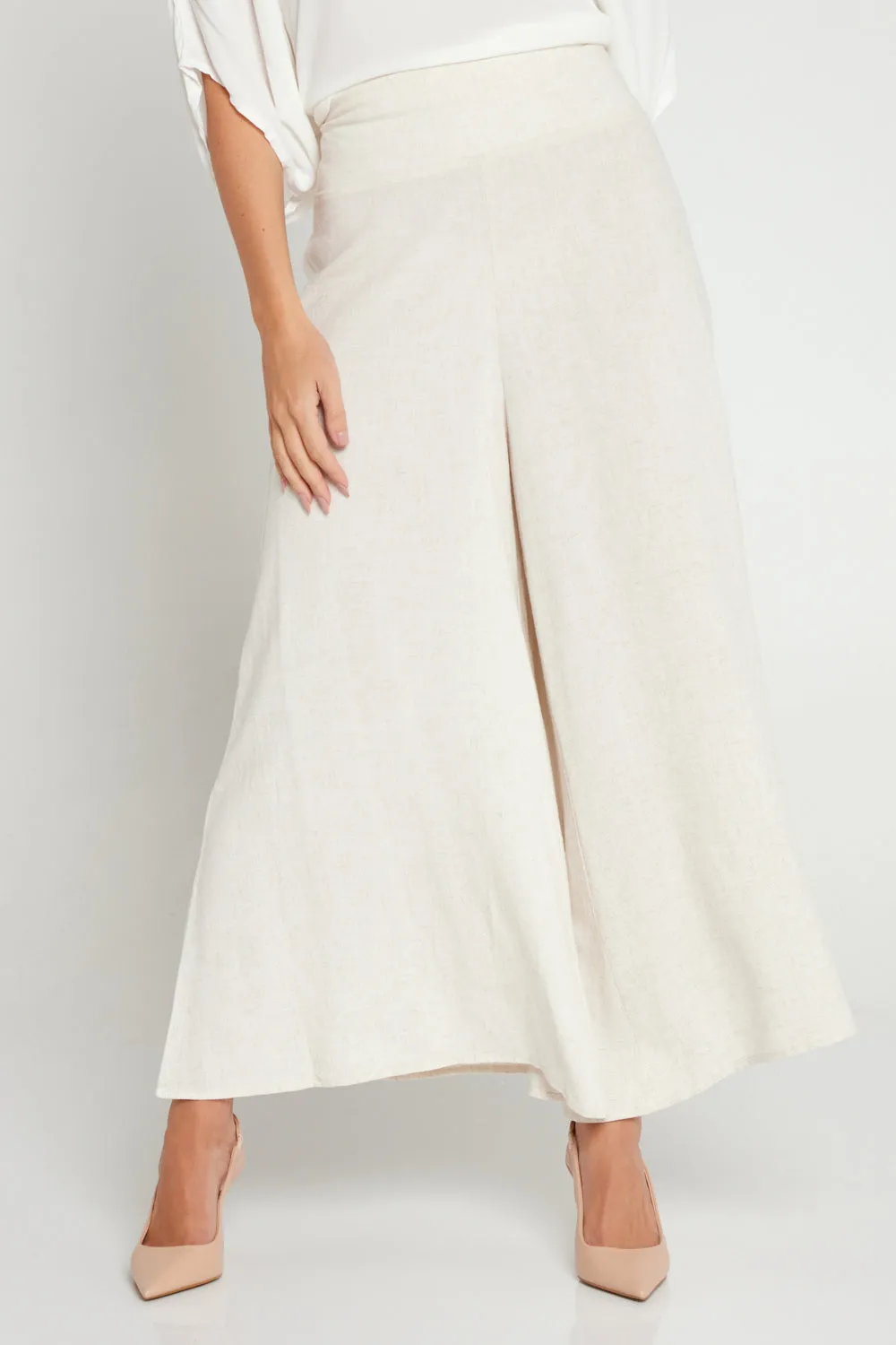 Elizabeth Wide Leg Pants - Flax