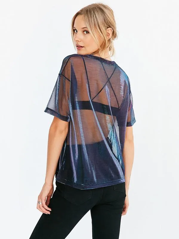 Fashion See-through Gauze T-shirt