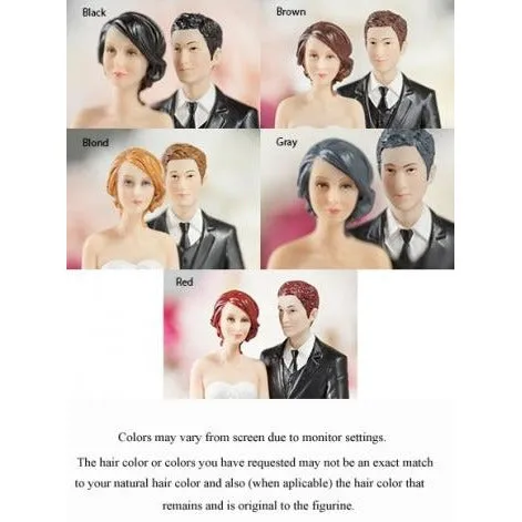 Fashionable Bride and Groom Mix & Match Cake Toppers