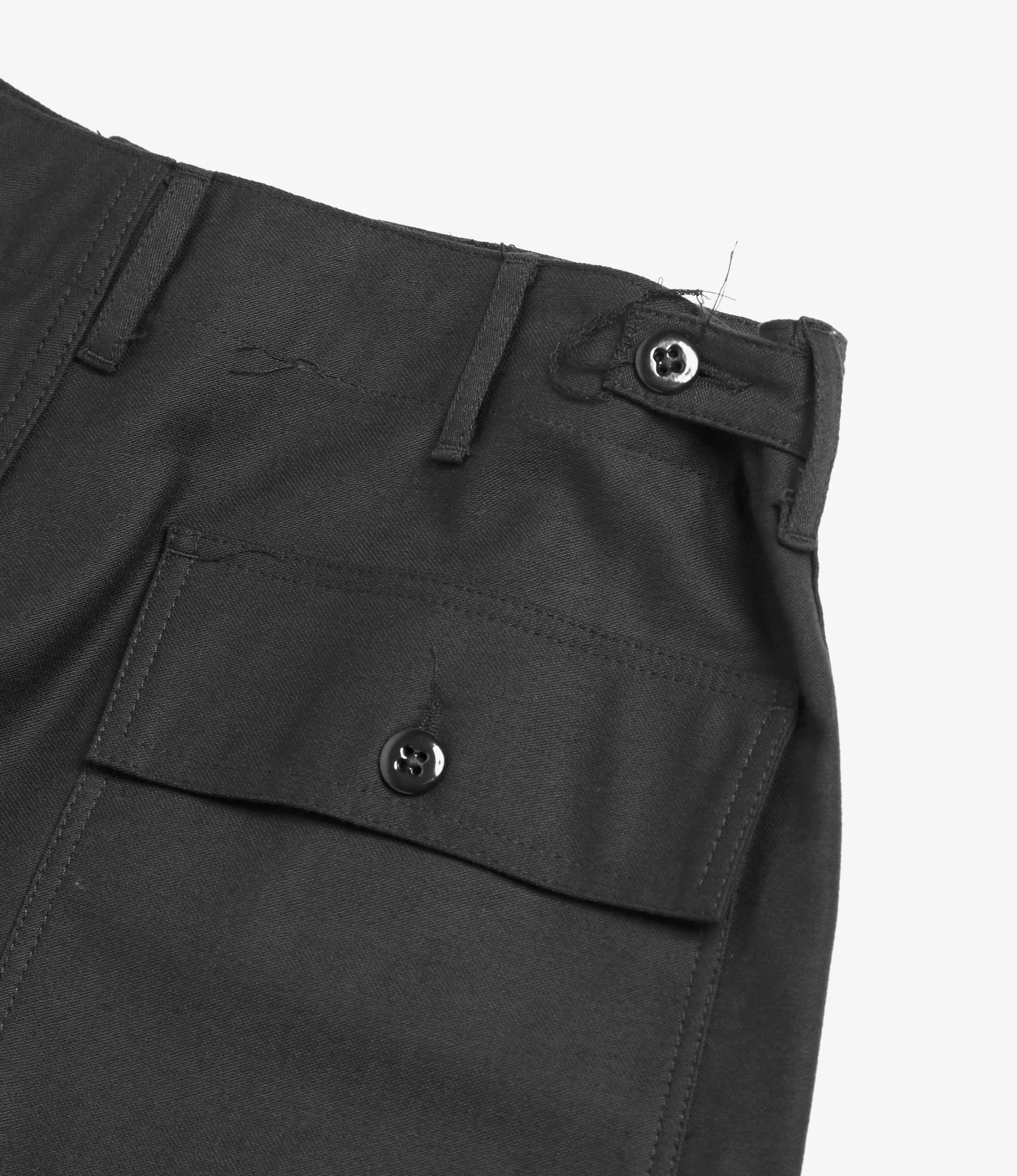 Fatigue Pant - Black Cotton Reverse Sateen