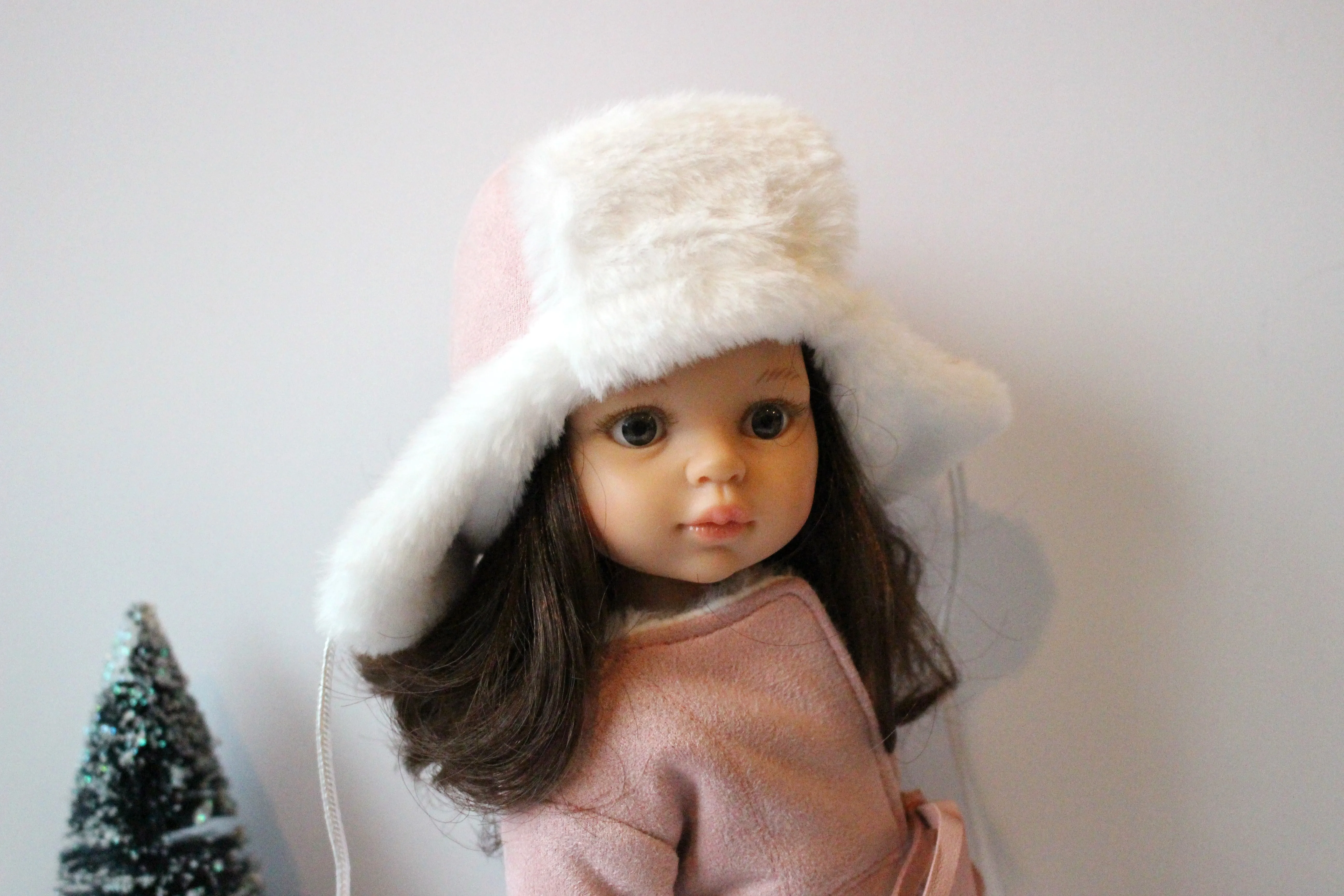 Faux Shearling Coat and Trapper Hat