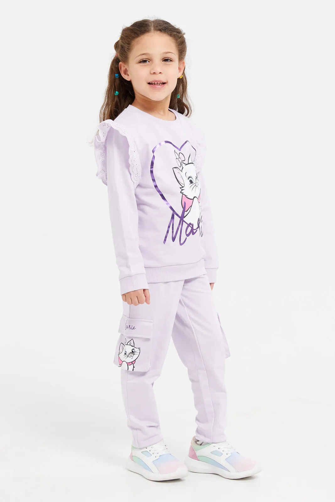 Girls Lilac Cta Marie Print Track Pants