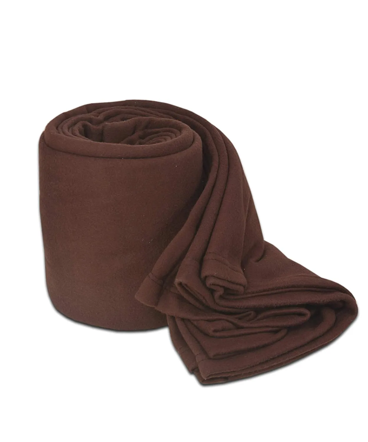 Harbell Home Solid/Plain Warm Single Bed Polar Fleece Blanket Cum Bedsheet. (Brown)