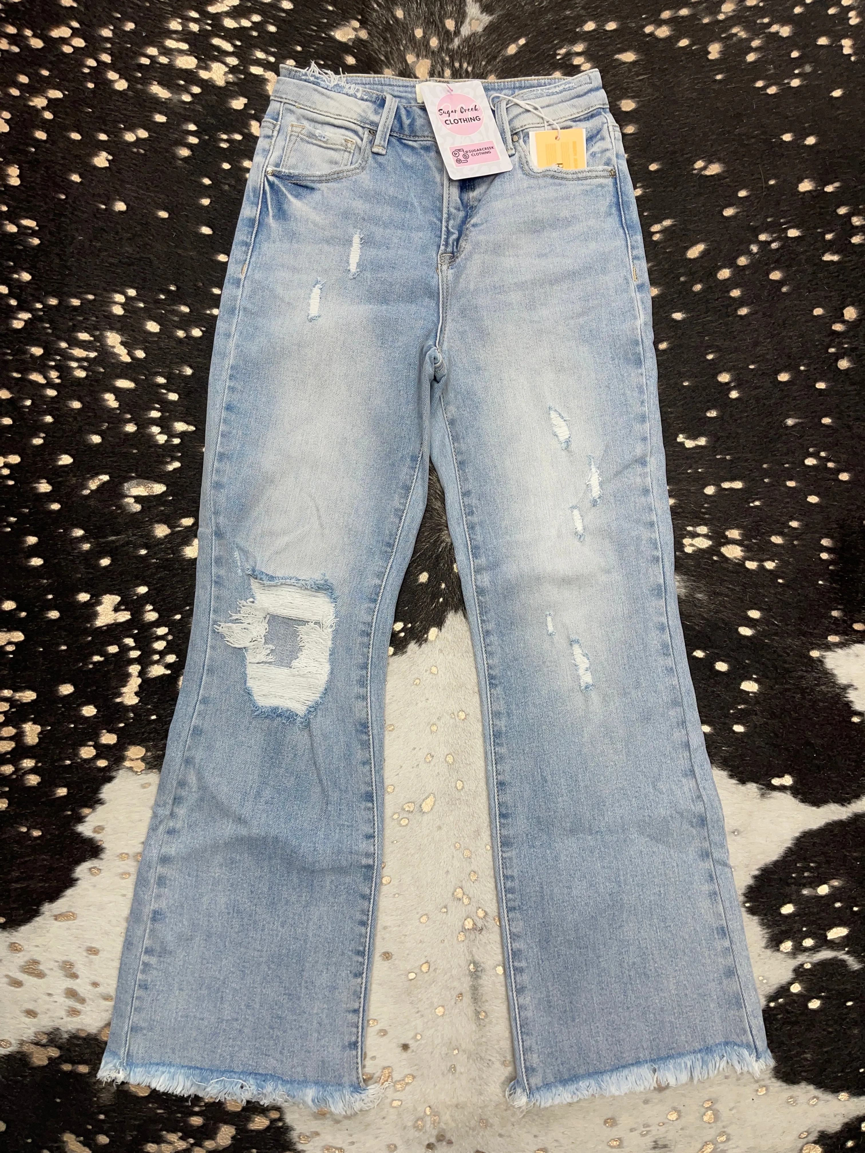 HR Cropped Flare Light Jeans