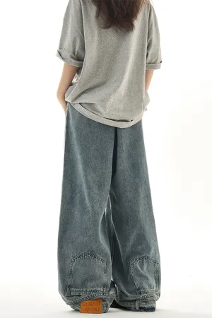 Inverted Jeans Washed Wide-Leg Pants