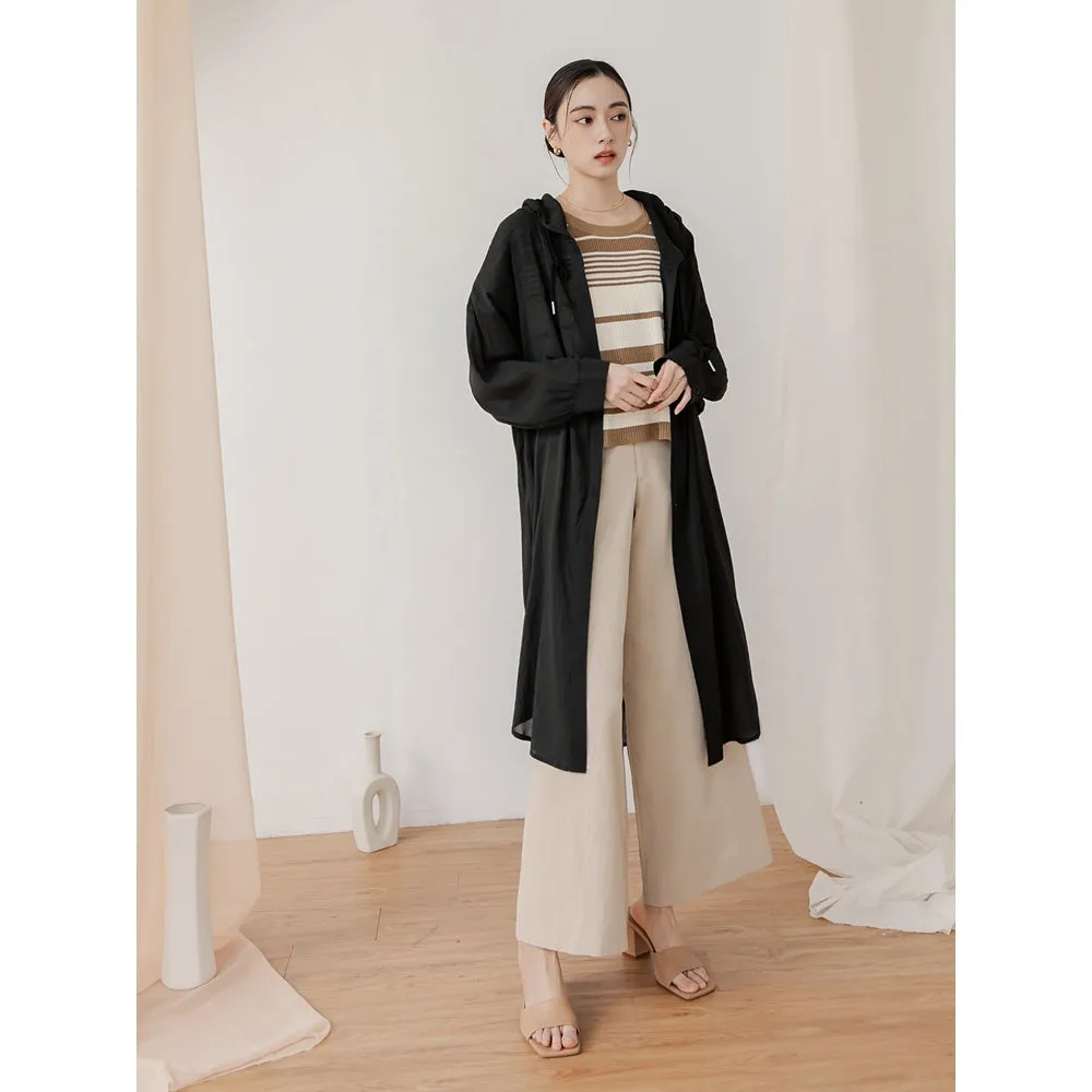 Korean Long Sheer Lightweight Hooded Jacket Shirt Top